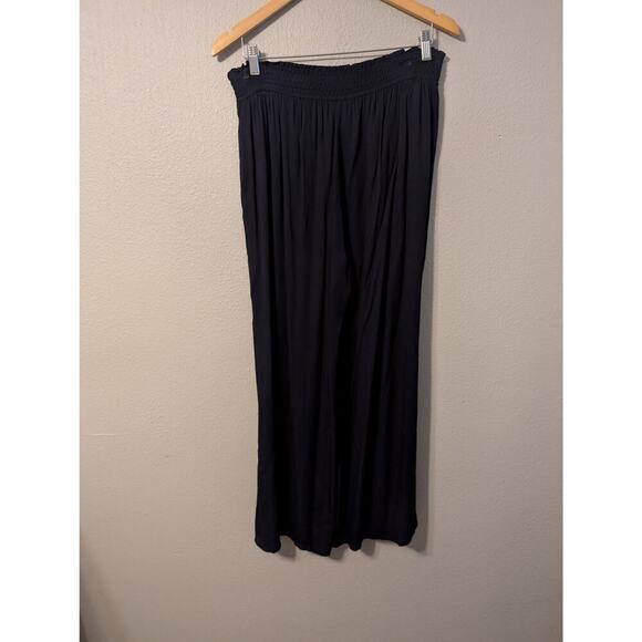 Cristina V Smocked Wide Leg Pants Womens M Pullon Drawstring Loose Flowy - Picture 2 of 9